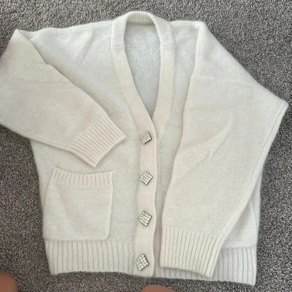 Alessandra  Rich mohair rhinestone cardigan - Picture 4 of 6